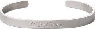 Engraved Jewelry: Sisters Love Engraved Cuff, Silver