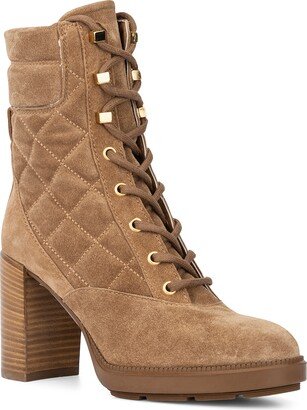 Iole Quilted Lace-Up Bootie