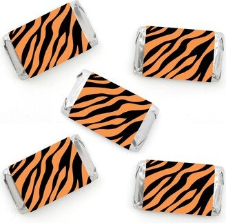 Big Dot Of Happiness Tiger Print - Mini Candy Bar Wrapper Stickers - Jungle Party - 40 Count