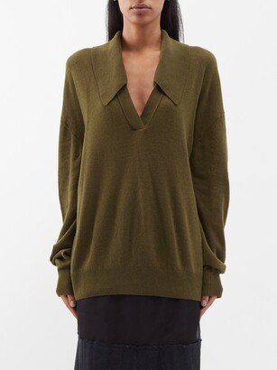 Elsia Open-collar Cashmere Oversized Sweater