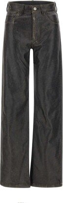 distressed Leather Leather Pants