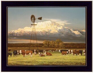 Summer Pastures by Bonnie Mohr, Ready to hang Framed Print, Black Frame, 18 x 14