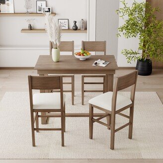 5-Piece Counter Height Dining Table Set with 1 Dining Table and 4 Dining Chairs