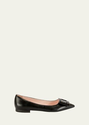 Gommettine Leather Ballet Flats with Tonal Buckle