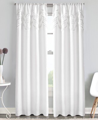 Curtainworks Chevron Ruffle 42 x 95 Rod Pocket Window Panel