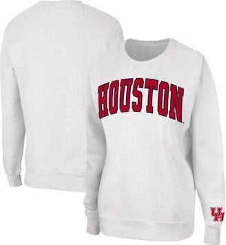 Women's White Houston Cougars Campanile Pullover Sweatshirt