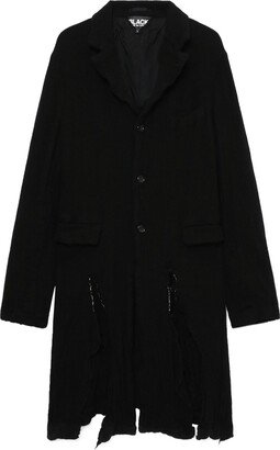 Distressed Single-Breasted Coat-AA