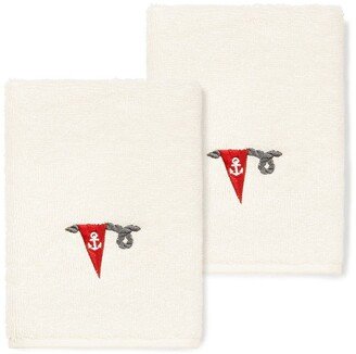 Ethan Embellished Washcloth - Set of 2 - Cream