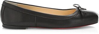 Mamadrague Square-Toe Leather Ballet Flats