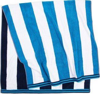 Aston And Arden Reversible Luxury Beach Towel (35x70 in., 600 Gsm), Striped Color Options, Oversized, Thick, Soft Ring Spun Cotton Resort Towel - Navy/blue