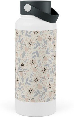 Photo Water Bottles: Vintage Flowers - Pastel Pink Stainless Steel Wide Mouth Water Bottle, 30Oz, Wide Mouth, Beige