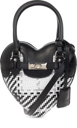 Heart-shaped Shoulder Bag - Black