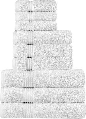 Egyptian Cotton 9Pc Highly Absorbent Solid Ultra Soft Towel Set-AD