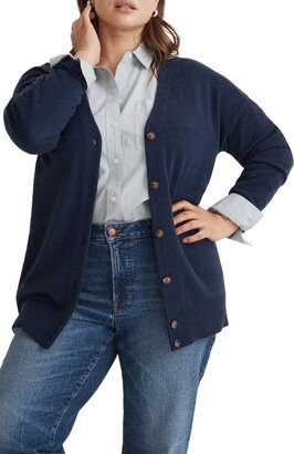 V-Neck Relaxed Merino Wool Blend Cardigan