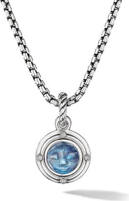 Moon Amulet with Rainbow Moonstone and Diamonds