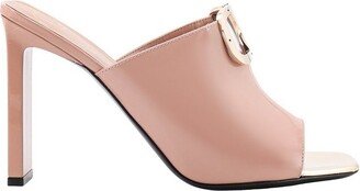 VLogo Plaque Open Toe Mules