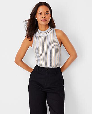 Shimmer Stripe Halter Sweater