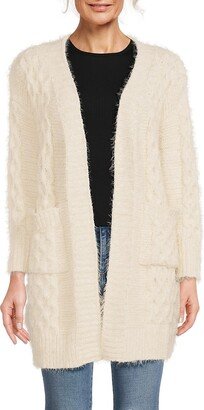 Renee C. Cableknit Open Front Cardigan