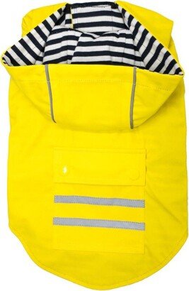 Doggie Design Slicker Raincoat with Striped Lining - Yellow(Large)