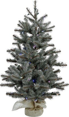 2-Ft. Prelit Heritage Pine Accent Tree in Burlap Bag