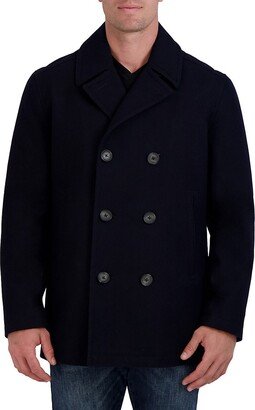 Wool-Blend Double-Breasted Peacoat