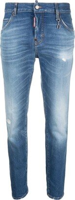 Light Blue Stretch-cotton Denim Jeans-AA