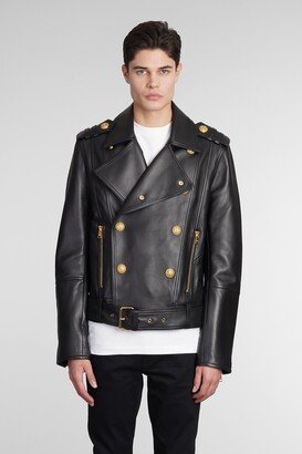 Leather Jacket In Black Leather-AA