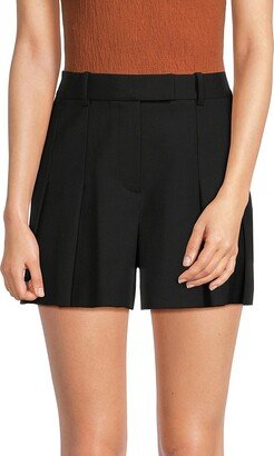 Virgin Wool Blend Pleated Skort