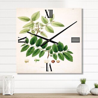 Designart 'Vintage Botanicals XIV' Farmhouse Metal Wall Clock