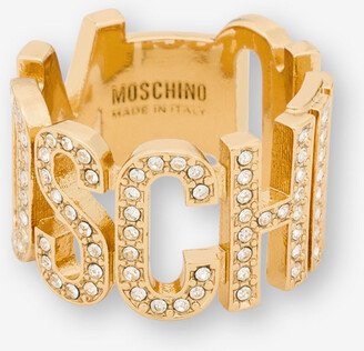 Sparkling Lettering Logo Ring