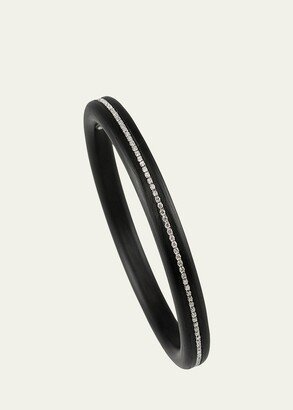 White Gold & Carbon Fiber Bangle Bracelet with Diamonds, 1.3 ct.