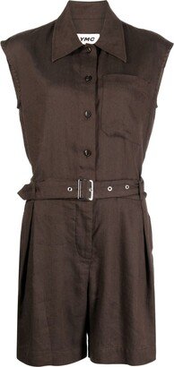 Julie belted sleeveless playsuit