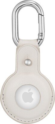 WITHit Gray Leather Apple AirTag Case with Silver-Tone Carabiner Clip - Gray, Silver-Tone