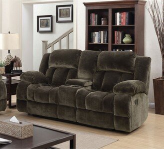 Ric Contemporary Brown Fabric Reclining Loveseat