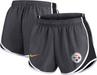 Women's Charcoal Pittsburgh Steelers Plus Size Logo Performance Tempo Shorts