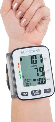 Cuff-Style Blood Pressure Monitor - Portable Electronic Tracking Machine for Wrists with LCD Screen, Memory, and Storage Case