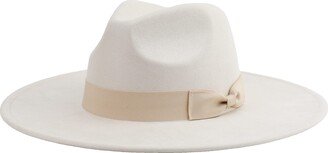 Pro Celia Big Wide Brim Fedora Hat for Women Large Felt Panama Rancher Hat (Ivory)