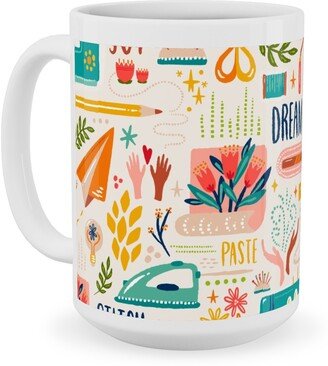 Mugs: Send Joy - Multi Ceramic Mug, White, 15Oz, Multicolor