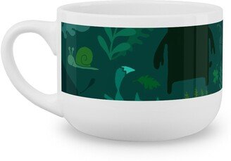 Mugs: Pnw Forest - Emerald Green Latte Mug, White, 25Oz, Green