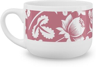 Mugs: Lovely Rose Flower - Pink And White Latte Mug, White, 25Oz, Pink