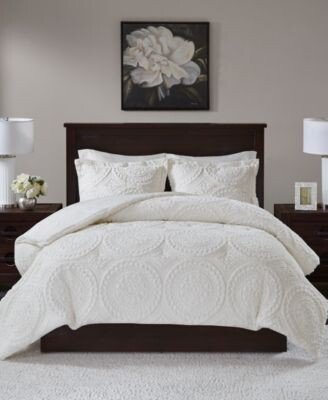 Arya Embroidered Medallion Faux Fur Comforter Sets