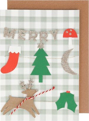 Merry Christmas Garland Card (Pack of 1)