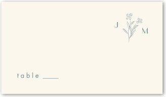 Wedding Place Cards: Simple Sprig Wedding Place Card, Blue, Placecard, Matte, Signature Smooth Cardstock