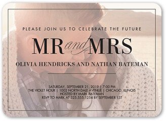 Engagement Party Invitations: Our Beginning Engagement Party Invitation, Black, 5X7, Standard Smooth Cardstock, Rounded