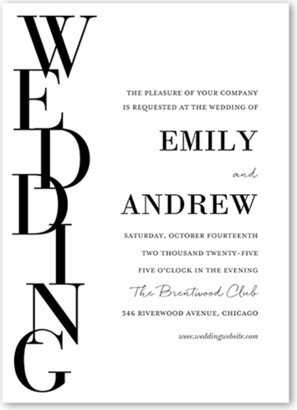 Wedding Invitations: Stacked Standout Wedding Invitation, White, 5X7, Matte, Signature Smooth Cardstock, Square