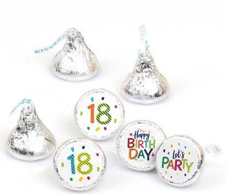 Big Dot Of Happiness 18th Birthday - Cheerful Birthday - Round Candy Sticker Favors (1 sheet of 108)