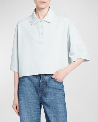 Oversized Crop Polo Shirt