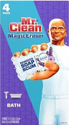 Lavender Scent Magic Eraser Bath Cleaning Pads with Durafoam with Febreze - 4ct