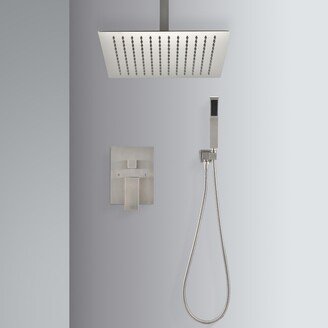 Simplie Fun Ceiling Mounted Shower System Combo Set with Handheld and 16Shower head