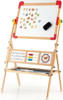 3-in-1 Wooden Art Easel for Kids with Drawing Paper Roll - 27 x 18 x 43